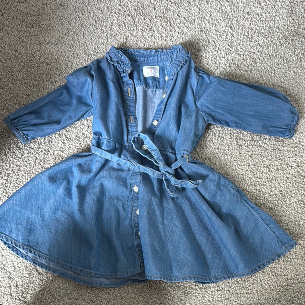 Adorable crewcuts size 2 Blue Denim Dress with Belt